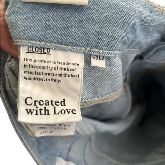 Closed Patchwork Two Tone High Waist Italian Made Jeans Women's 30 NWT $415 - Picture 2 of 7